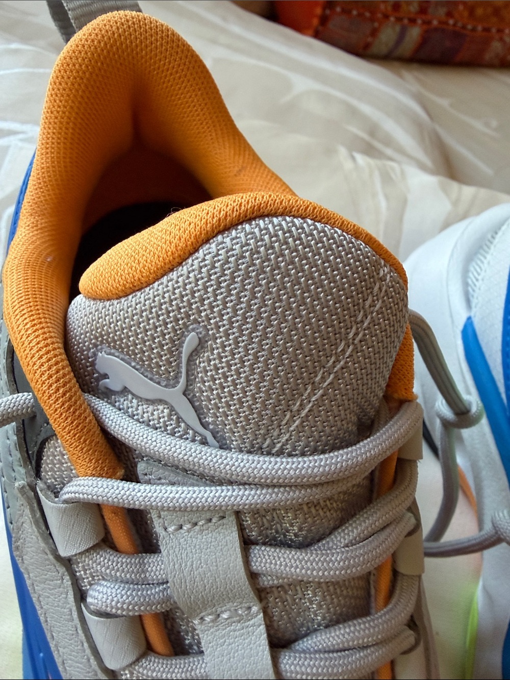 NEW - Puma carbon flares JR/Kids Sneakers Gray Orange Blue Lime. Unisex - Picture 6 of 12